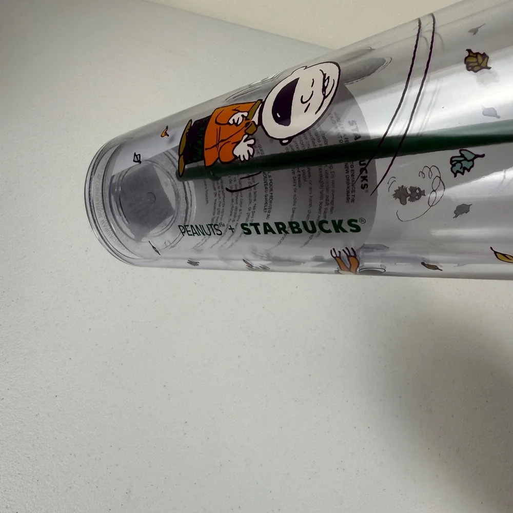Starbucks x Peanuts Snoopy Pumpkin Cold Cup Tumbler Fall Charlie Brown 24oz NEW